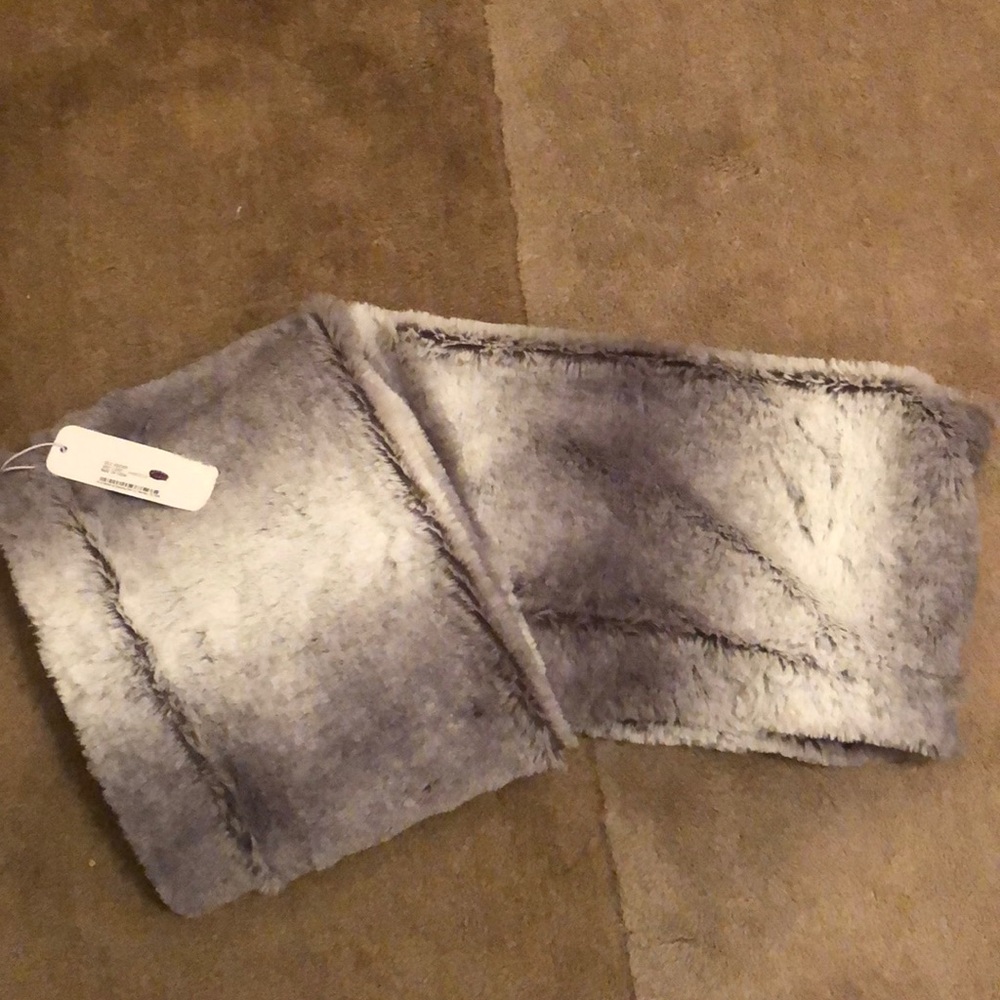 Never worn Grey Faux Fur Infinity Scarf